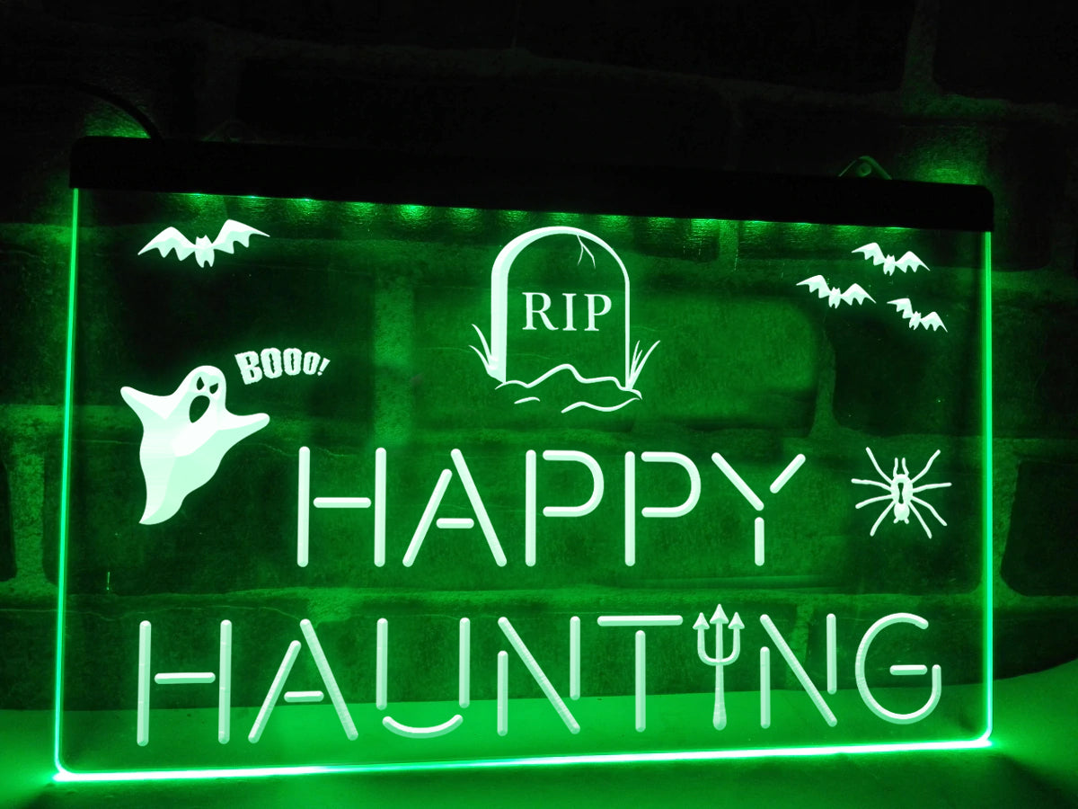 Happy Haunting Illuminated Sign