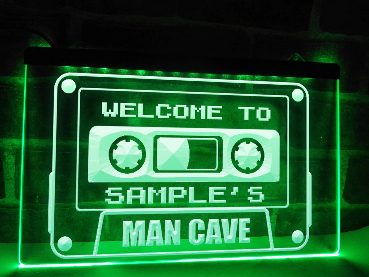 Retro Man Cave Personalized Illuminated Sign