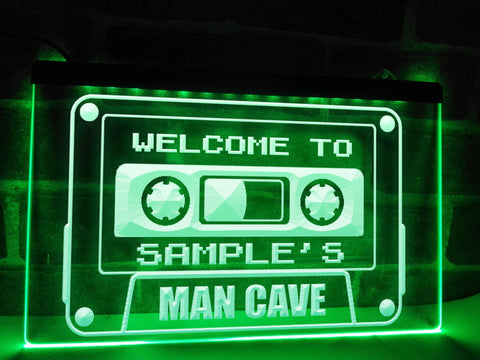 Image of Retro Man Cave Personalized Illuminated Sign