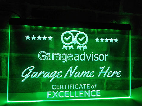 Image of Garage Advisor Personalized Illuminated Sign
