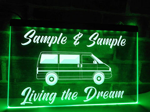 Image of T4 Living the Dream Personalized Illuminated Sign