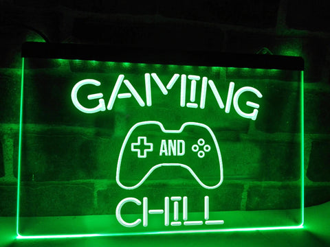 Image of Gaming and Chill Illuminated Game Room Sign
