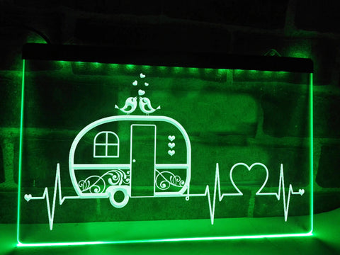 Image of Campers Heartbeat Illuminated Sign