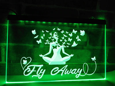 Fly Away Illuminated Meditation Sign