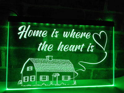Home is Where the Heart is Illuminated Sign