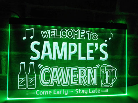 Image of Welcome to My Cavern Personalized Illuminated Sign
