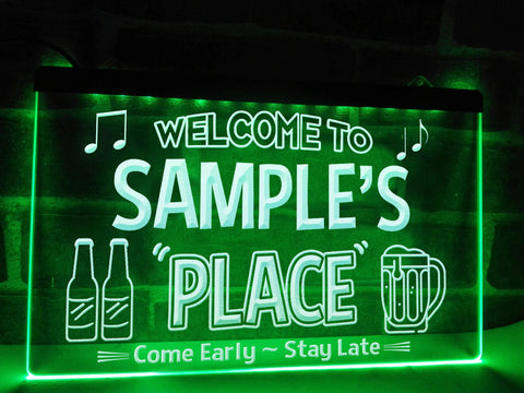 Image of Welcome to My Place Personalized Illuminated Sign
