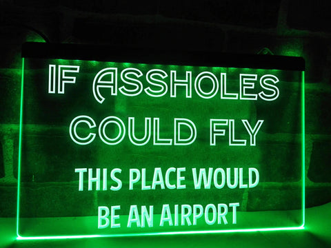 Image of If Assholes Could Fly Funny Illuminated Sign