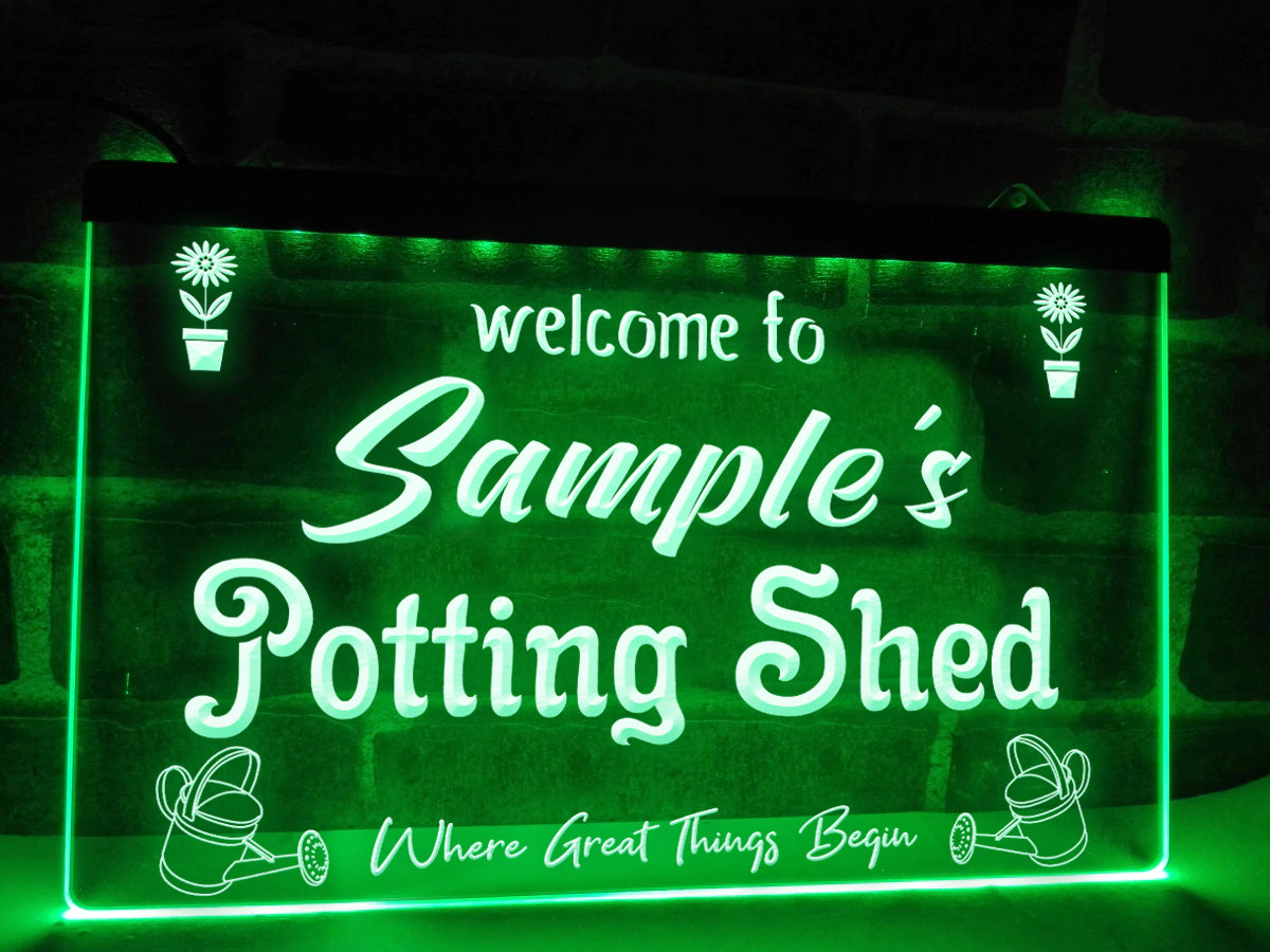 Potting Shed Personalized Illuminated Sign