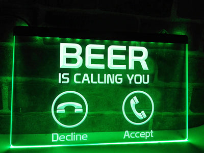 Beer is calling neon bar sign