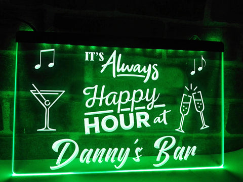 Image of Happy Hour Bar Sign Green
