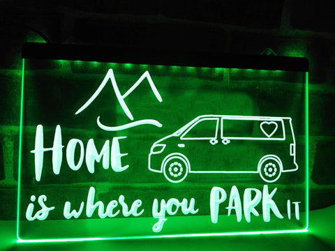 Image of T5 Camper Home is Where You Park it Illuminated Sign