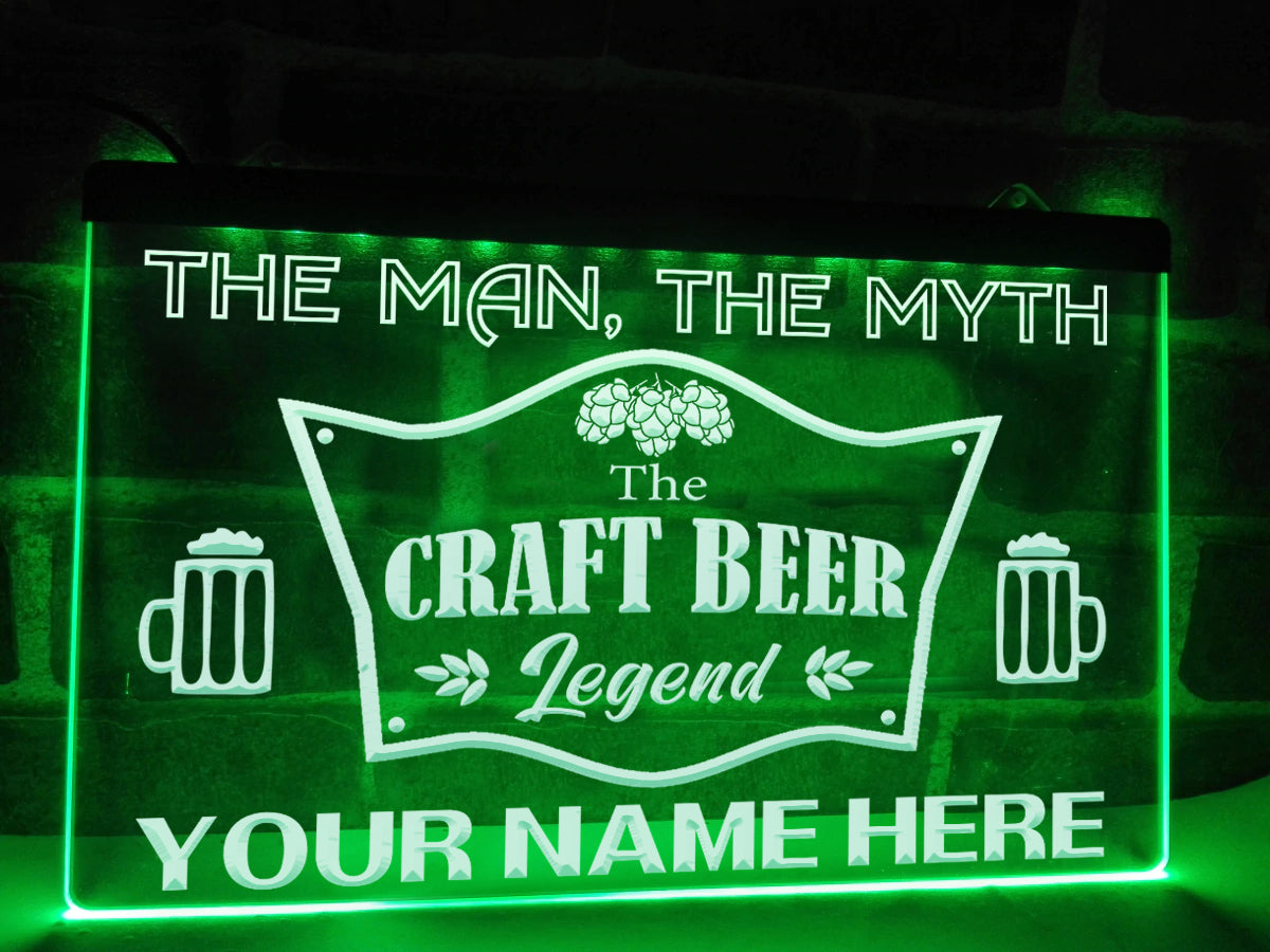 The Craft Beer Legend Personalized Illuminated Sign