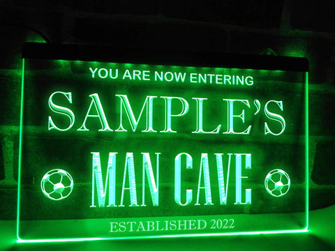 Image of Soccer Football Man Cave Personalized Illuminated Sign