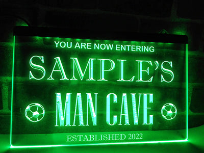 Soccer Football Man Cave Personalized Illuminated Sign