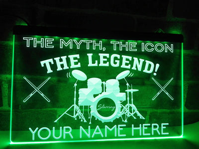 Drummer Legend Personalized Illuminated Sign
