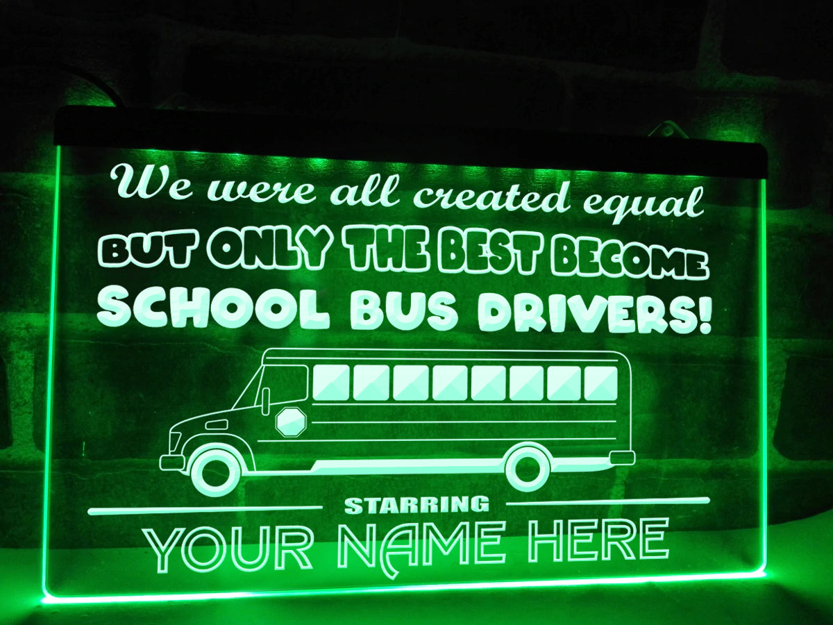 Custom School Bus Metal Wall Art Personalized Bus Driver Name