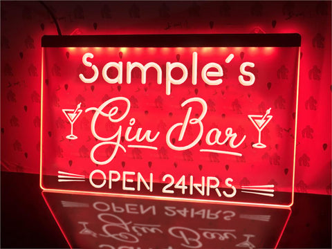 Image of Neon Gin Bar Sign Red