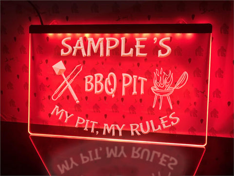 Image of BBQ Pit Personalized Illuminated Sign