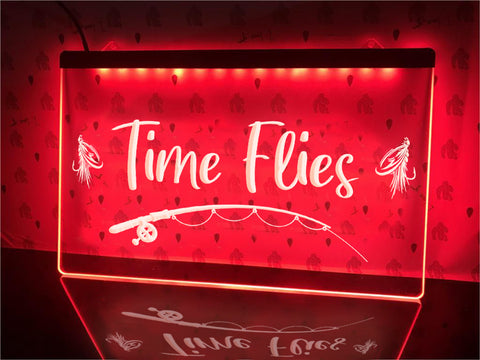 Image of Time Flies Illuminated Sign