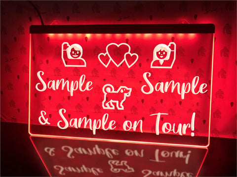Image of On Tour with Dog Personalized Illuminated Sign
