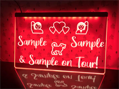 On Tour with Dog Personalized Illuminated Sign