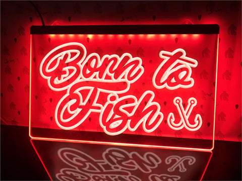 Image of Born to Fish Illuminated Sign