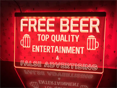 Free Beer Funny Illuminated Sign