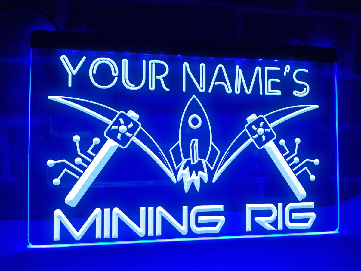Crypto Mining Rig Personalized Illuminated Sign