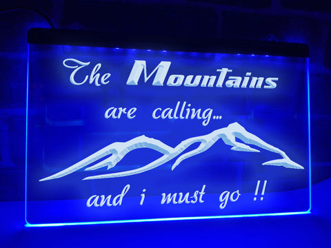 Image of The Mountains are Calling Illuminated Sign