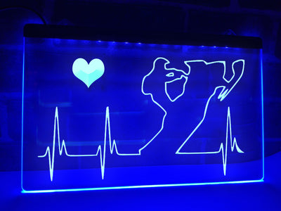 Snowmobiler's Heartbeat Illuminated Sign