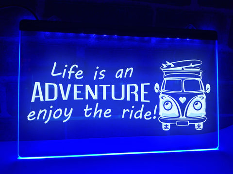 Image of Life is an Adventure Illuminated Sign