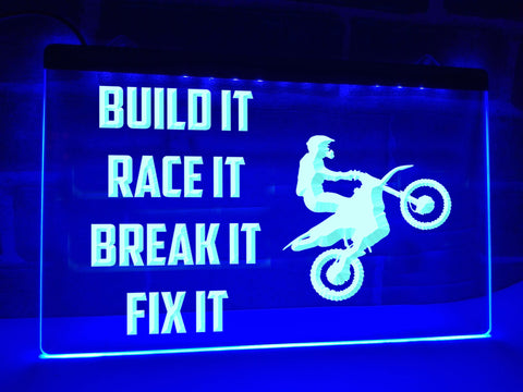 Image of Build It Race It Illuminated Sign