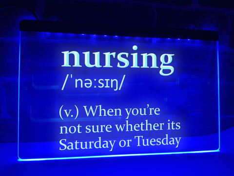 Image of Nursing Definition Illuminated Sign