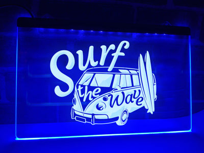 Surf The Wave Illuminated Sign