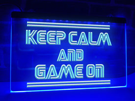 Keep Calm and Game On Illuminated Sign