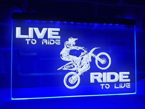 Image of Live to Ride Illuminated Sign