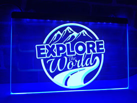 Explore the World Illuminated Sign