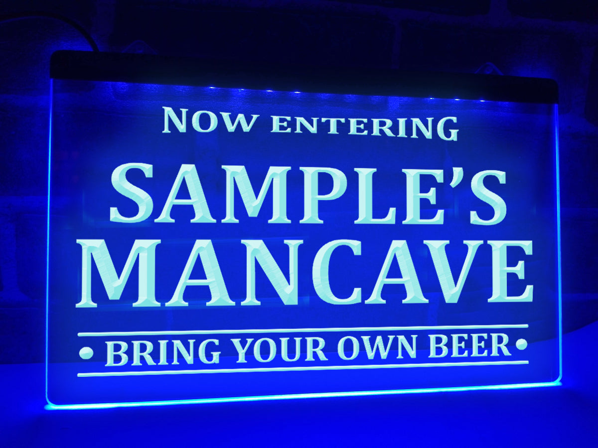 Now Entering Man Cave Personalized Illuminated LED Neon Sign – Dope Neons