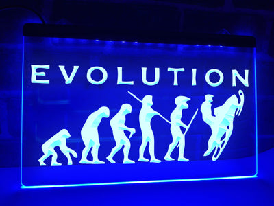 Snowmobile Evolution Illuminated Sign