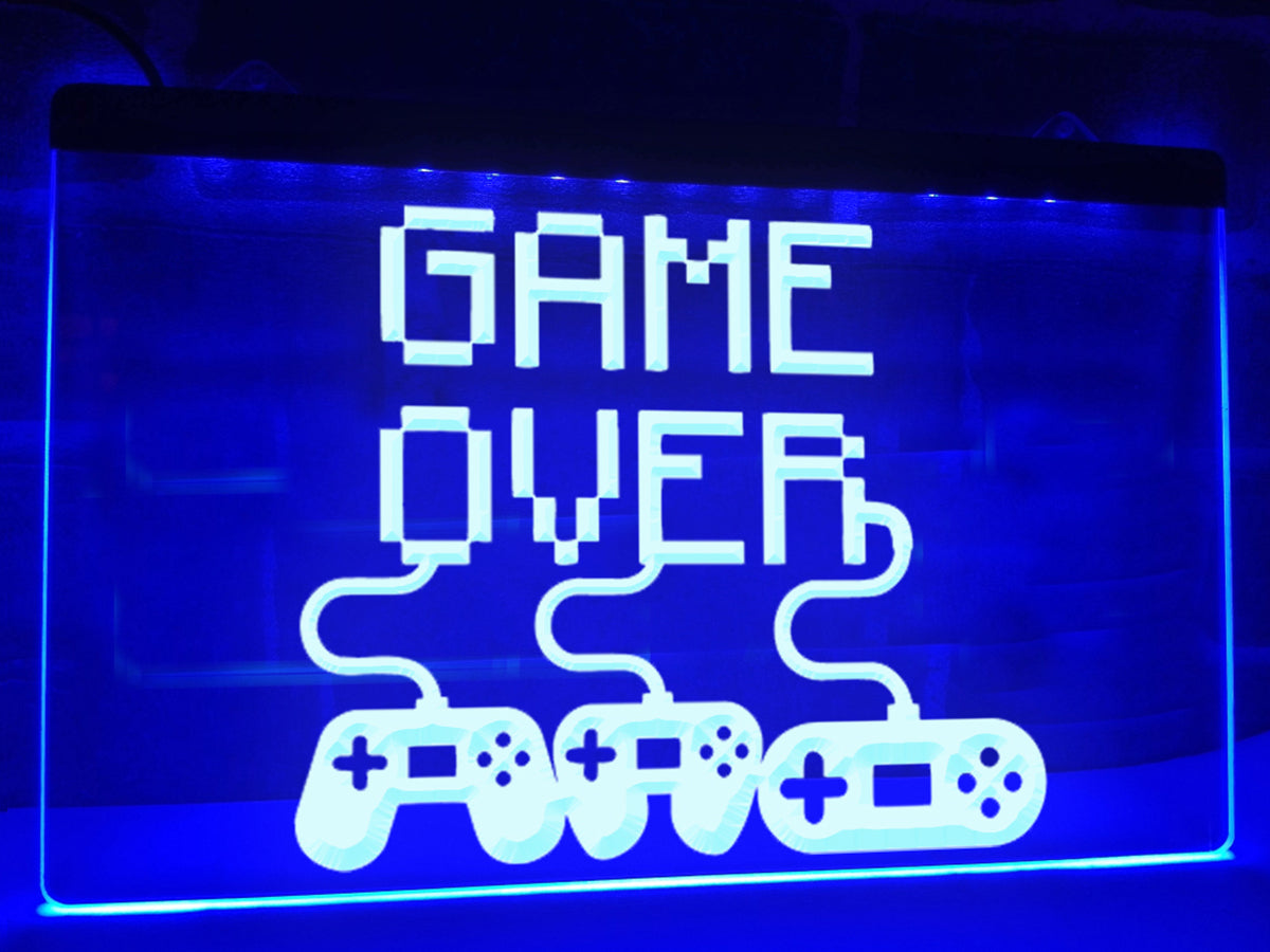 Game Over Controllers Illuminated Sign