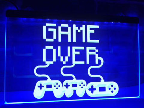 Image of Game Over Controllers Illuminated Sign