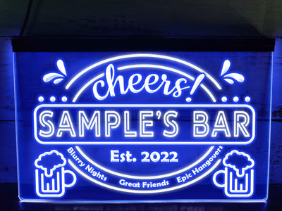 Epic Hangovers Personalized Two Tone Illuminated Bar Sign