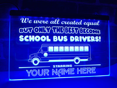 School Bus Driver Personalized Illuminated Sign