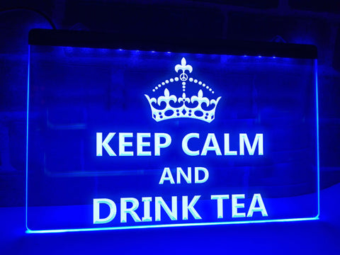 Image of Keep Calm and Drink Tea Illuminated Sign