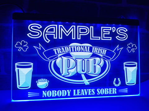 Image of Irish Pub neon sign blue