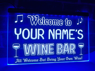 Welcome to My Wine Bar Personalized Illuminated Sign