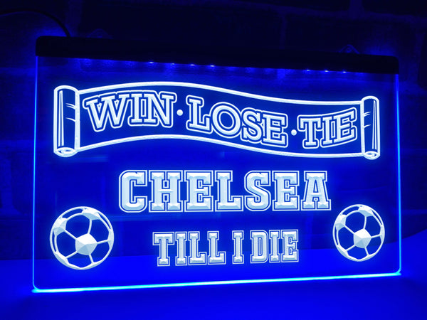 Chelsea Till I Die Illuminated LED Neon Football Sign – Dope Neons