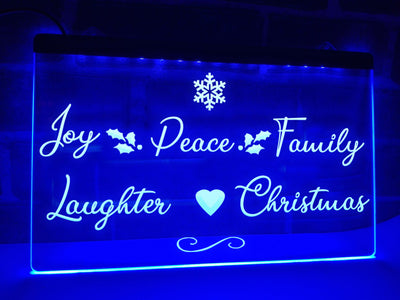 Joy Peace Family Illuminated Sign