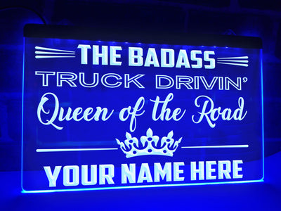 Queen of the Road Personalized Illuminated Sign
